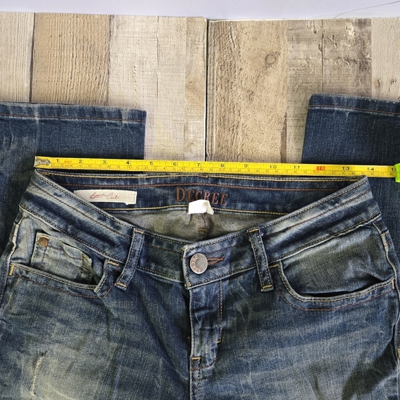 DECREE | NWOT Bootcut Blue Jeans in Dark Wash sz 5 - Picture 7 of 14
